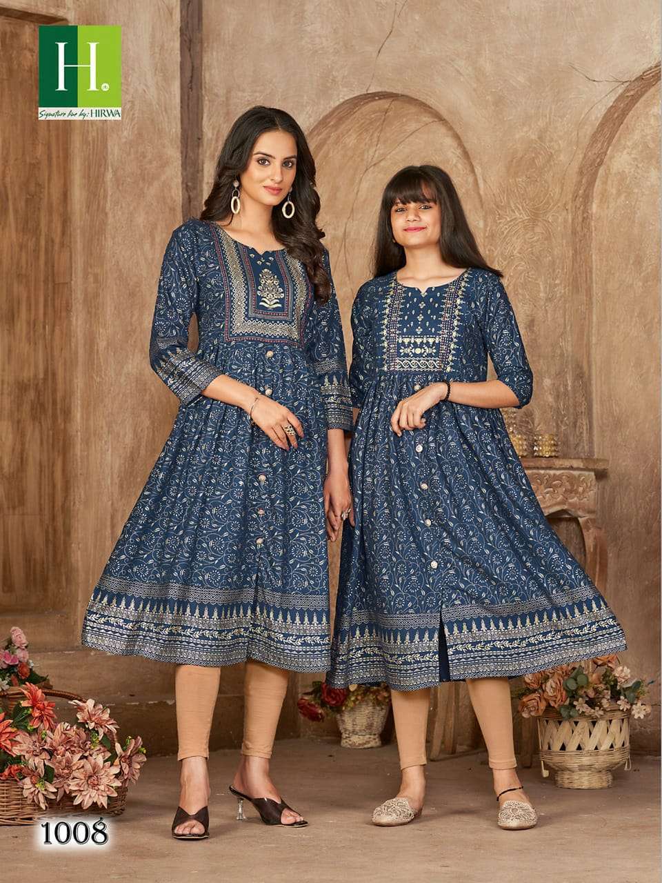 ME & MOM SERIES 1001 TO 1008 KURTI BY HIWA DESIGNER WITH PRINTED RAYON MOM AND DAUGHTER KURTI COMBO ARE AVAILABLE AT WHOLESALE PRICE